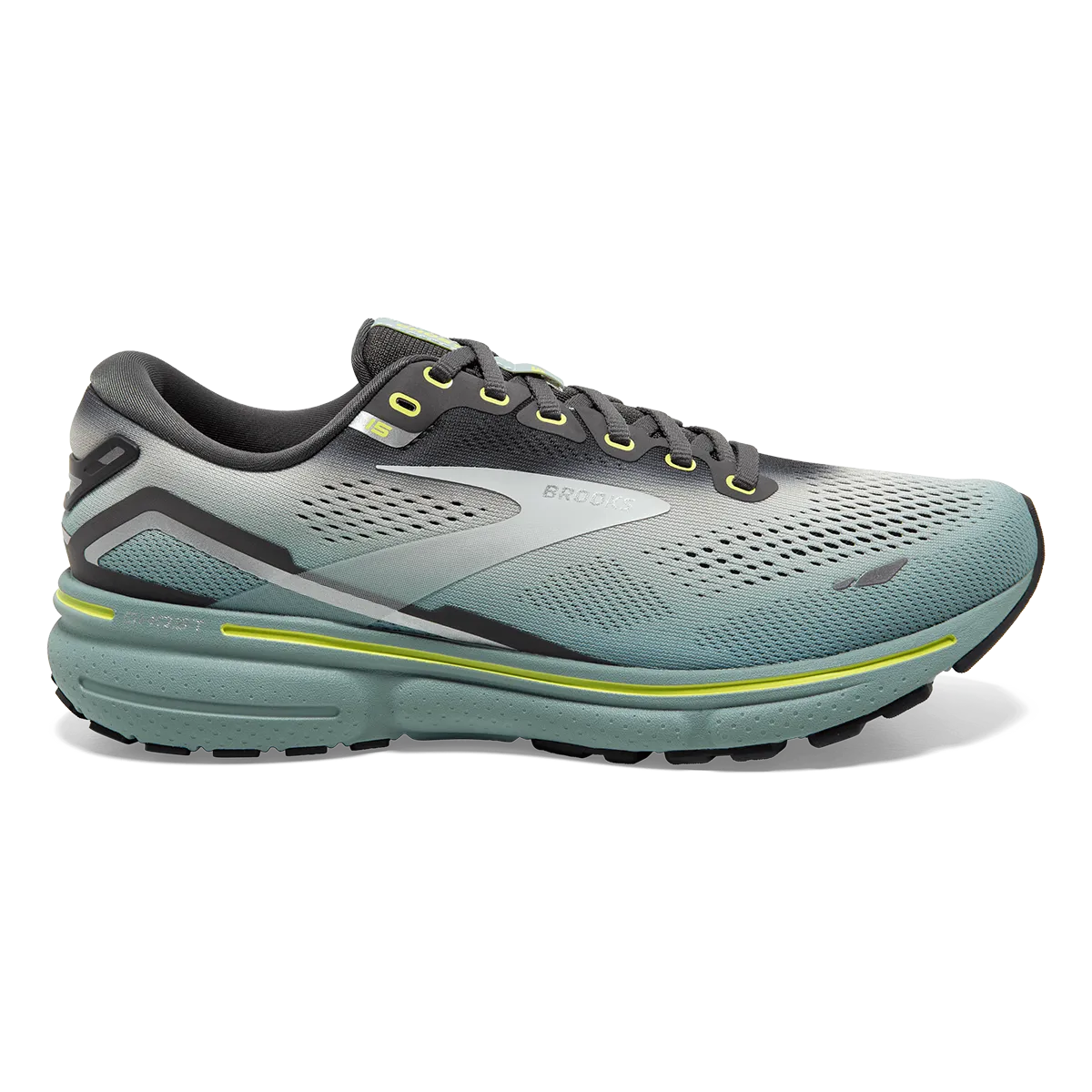 Brooks Ghost 15 - Grey - Oyster - Cloud Blue running stride Total Flex