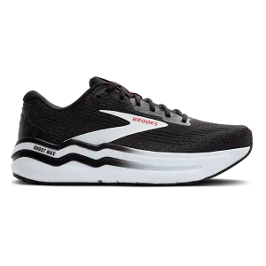 Brooks Ghost Max 2 - Black - White - Fiery Red mesh upper shoes Adaptive Heel Cup