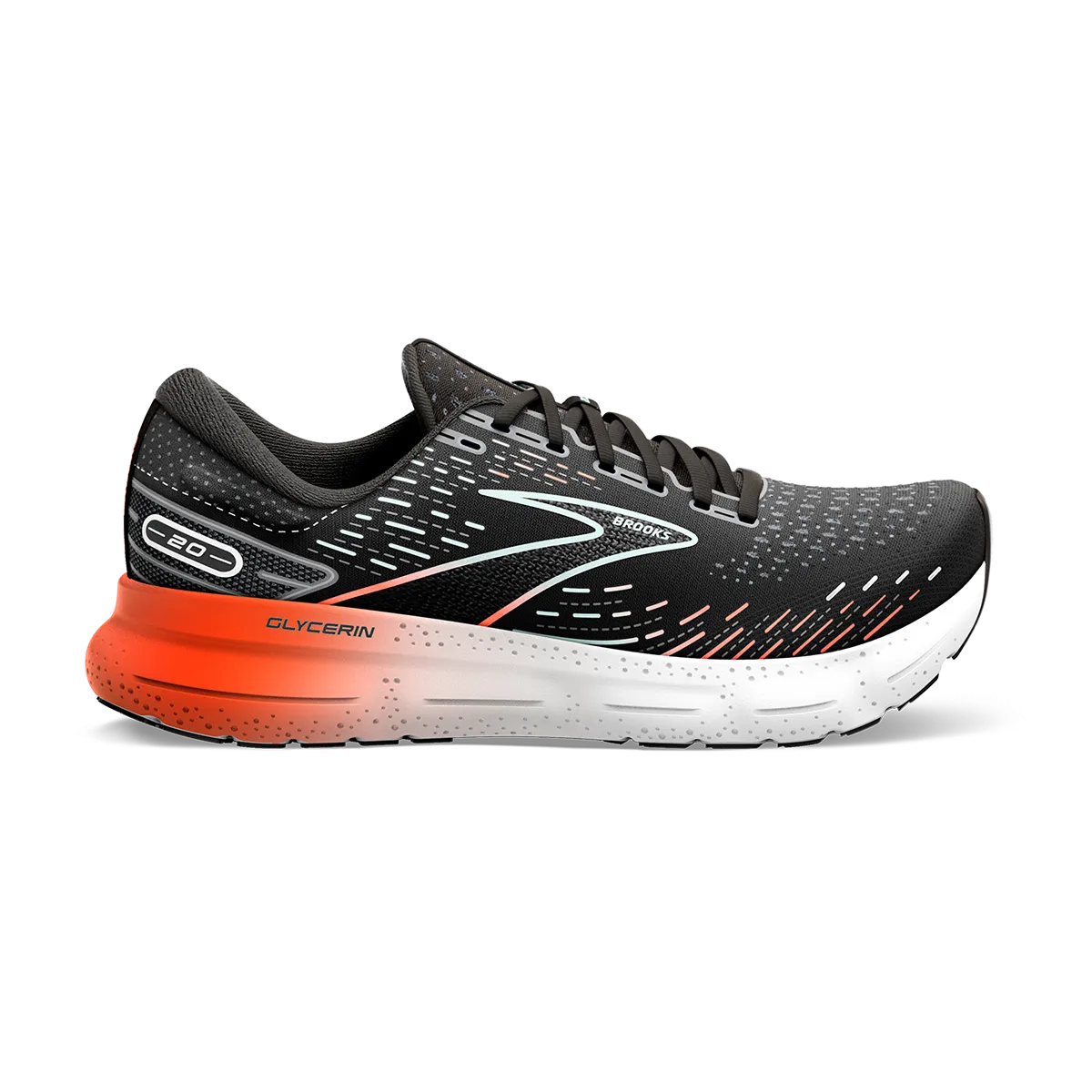 Brooks Glycerin 20 - Black - Red - Opal High Abrasion Resistance