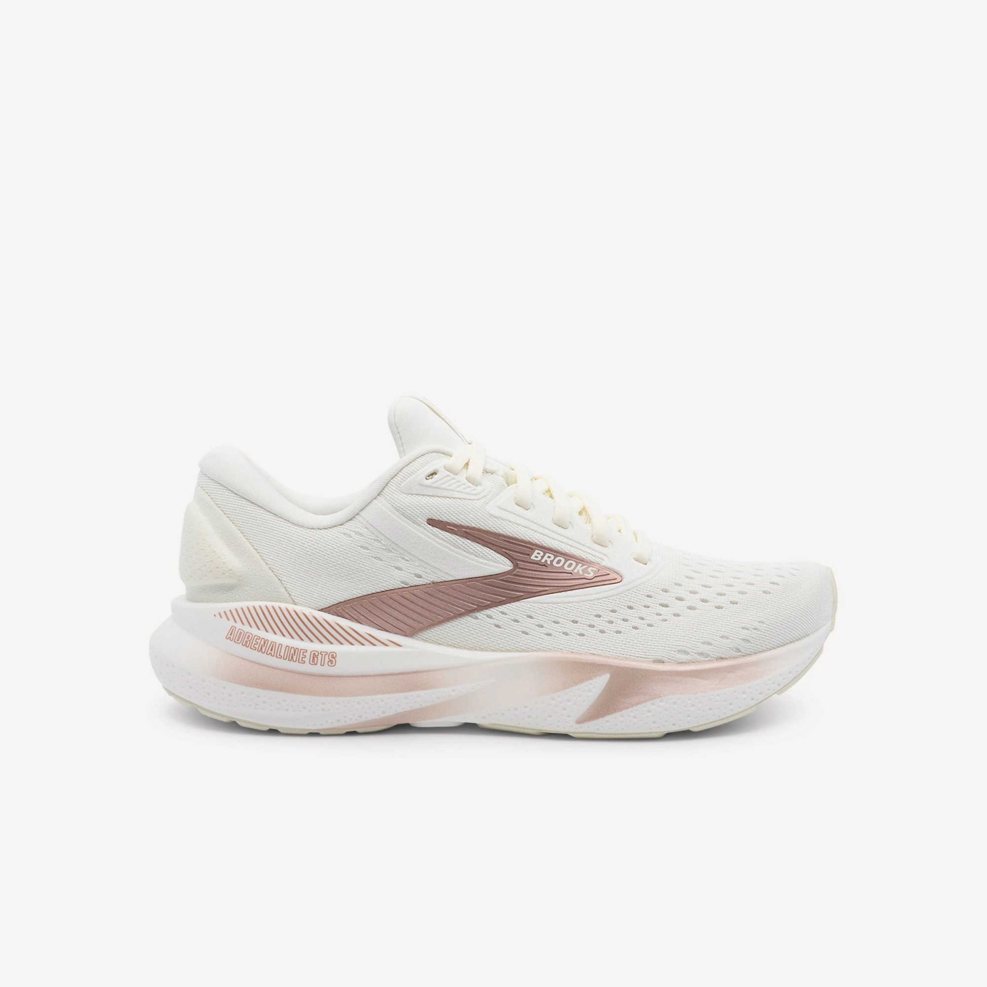 Brooks Adrenaline GTS 24 Coconut / Rose Gold / White Womens High Abrasion Zones Molded Insole