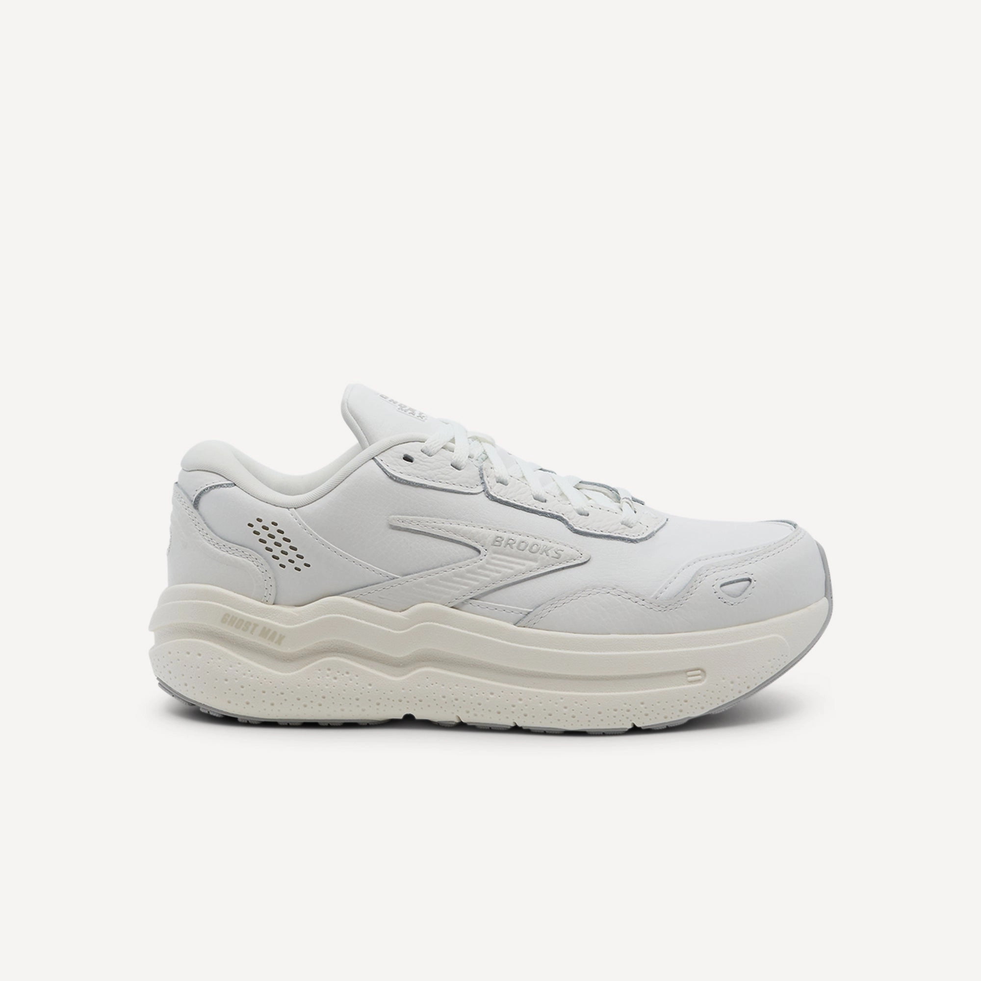 diabetic shoes Padded Ankle Collar Brooks Ghost Max 2 Leather White / White Womens