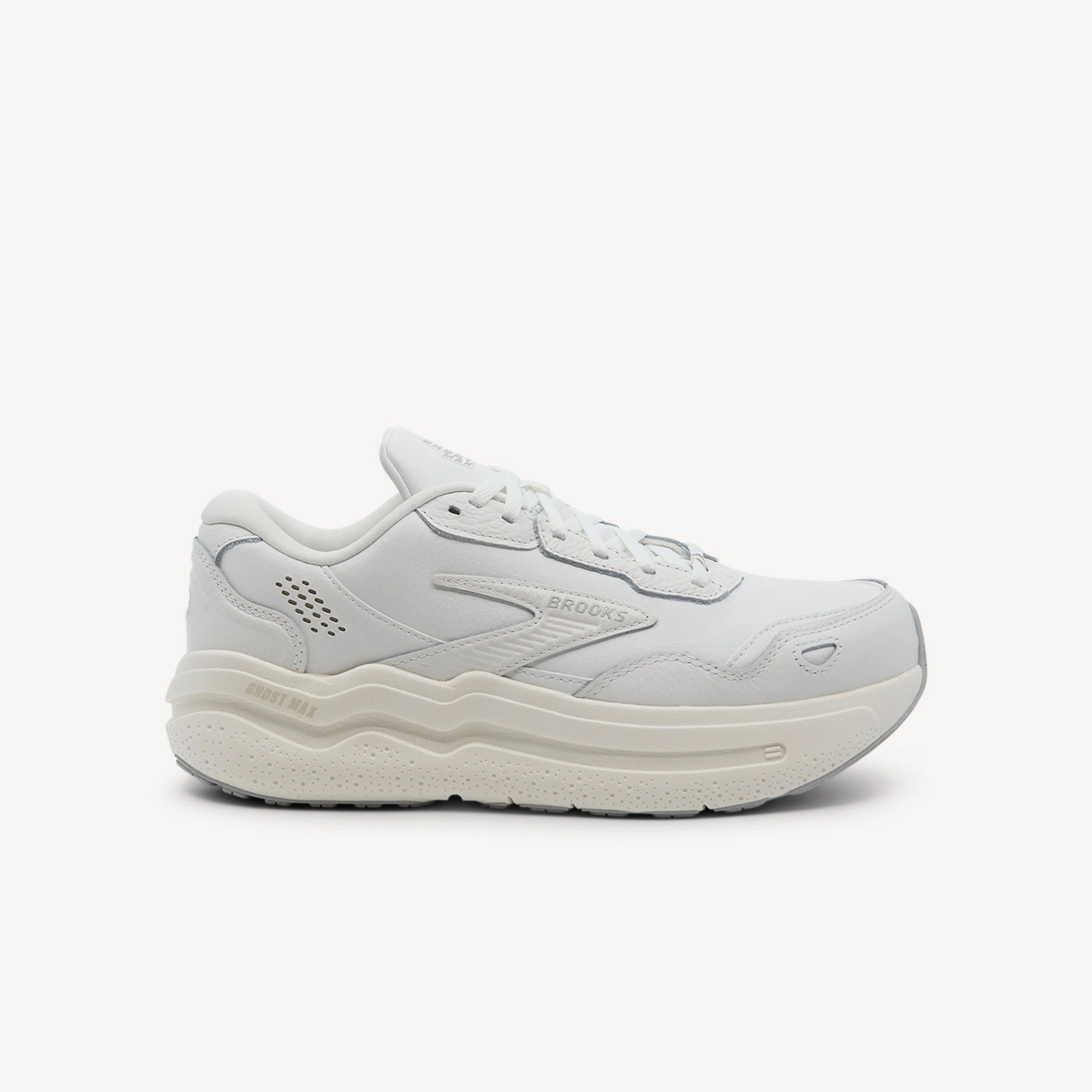 short - distance runner's shoe alternative Brooks Ghost Max 2 Leather White / White Womens