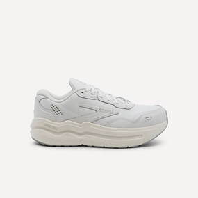 Brooks Ghost Max 2 Leather White / White Womens Smooth Stride Transition breathable - membrane - feature shoes