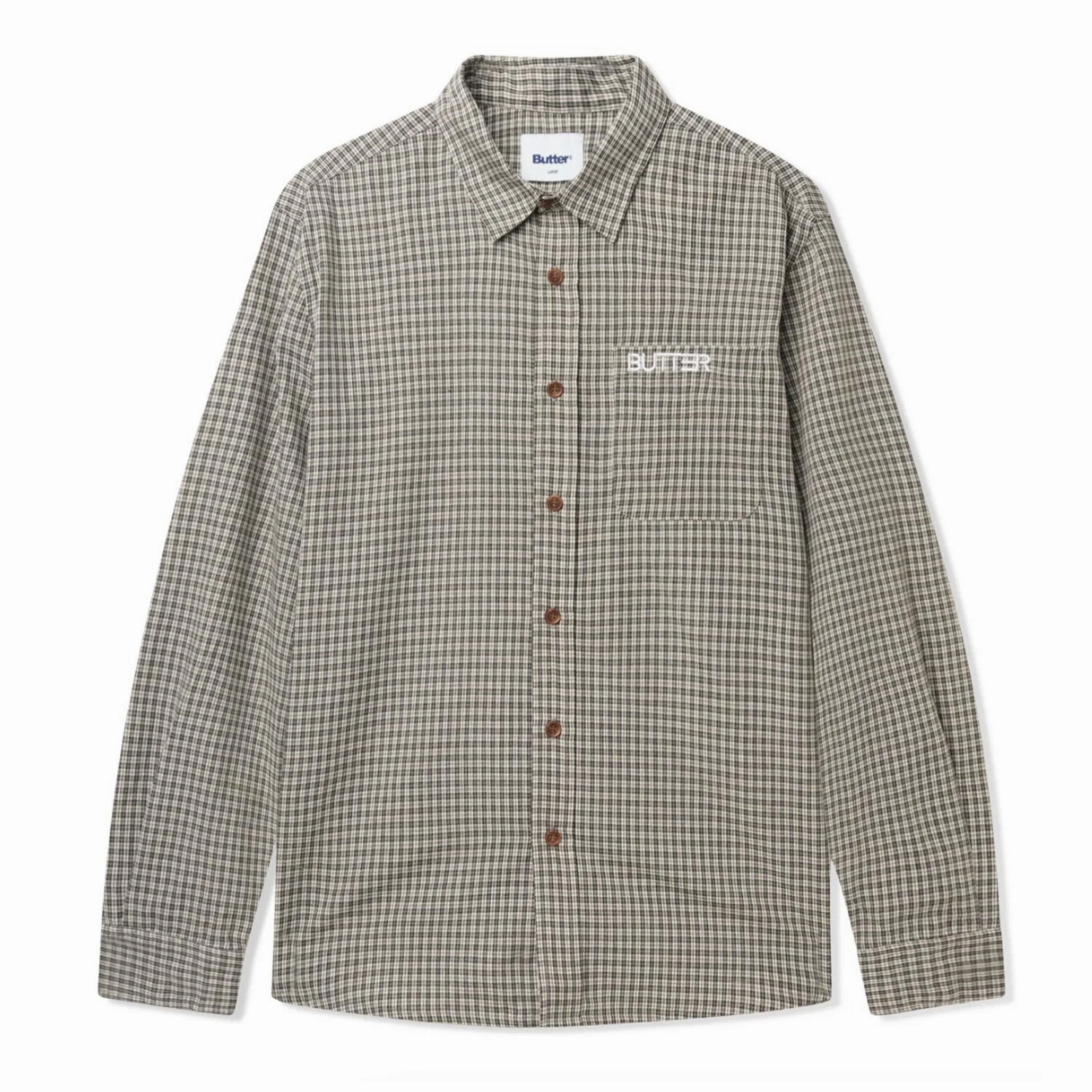 StainReleaseCoating ShapeRetentionCloth Butter Goods Plaid L/S Shirt 'Black'