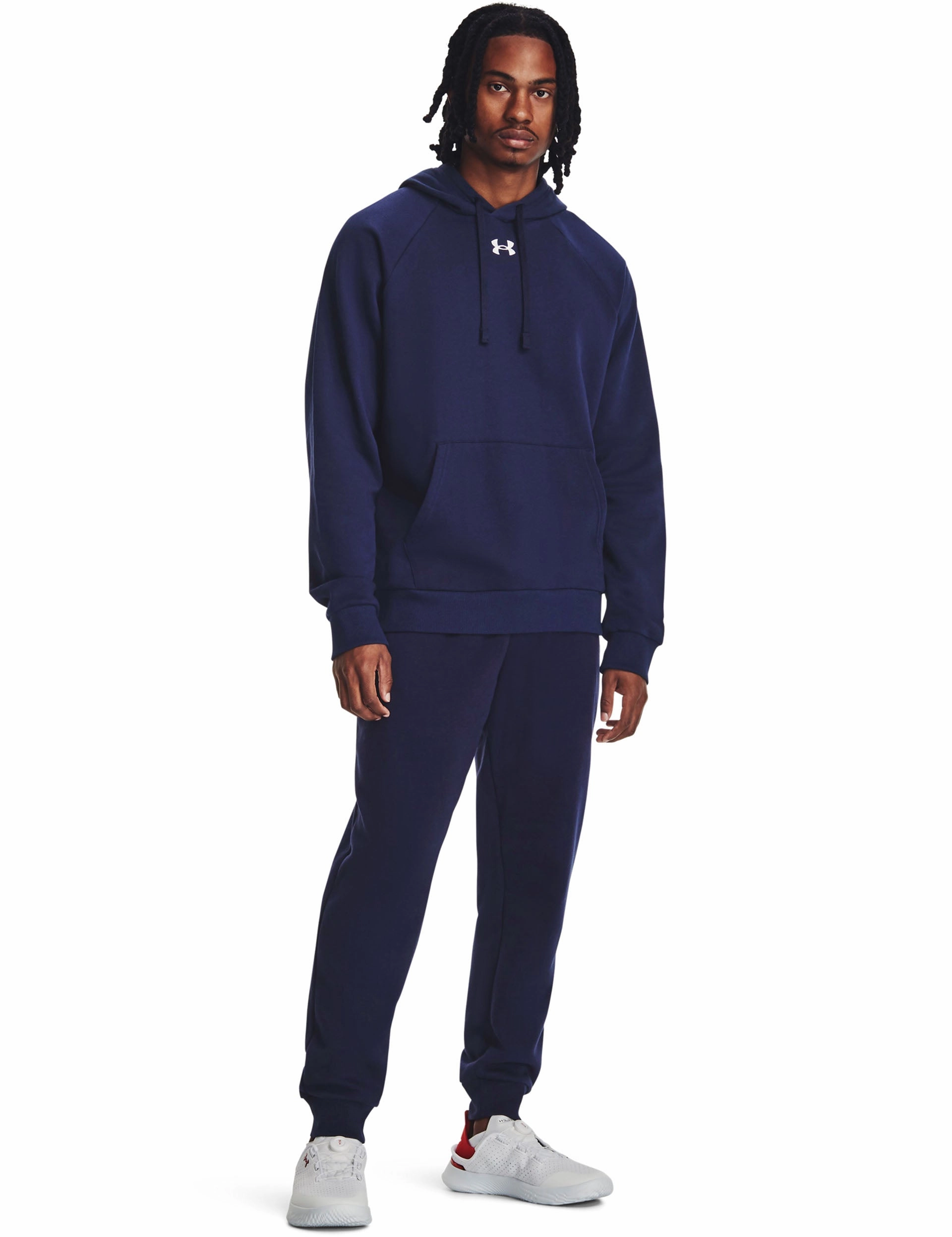 Style Sense Rival Fleece Hoodie - Midnight Navy/White
