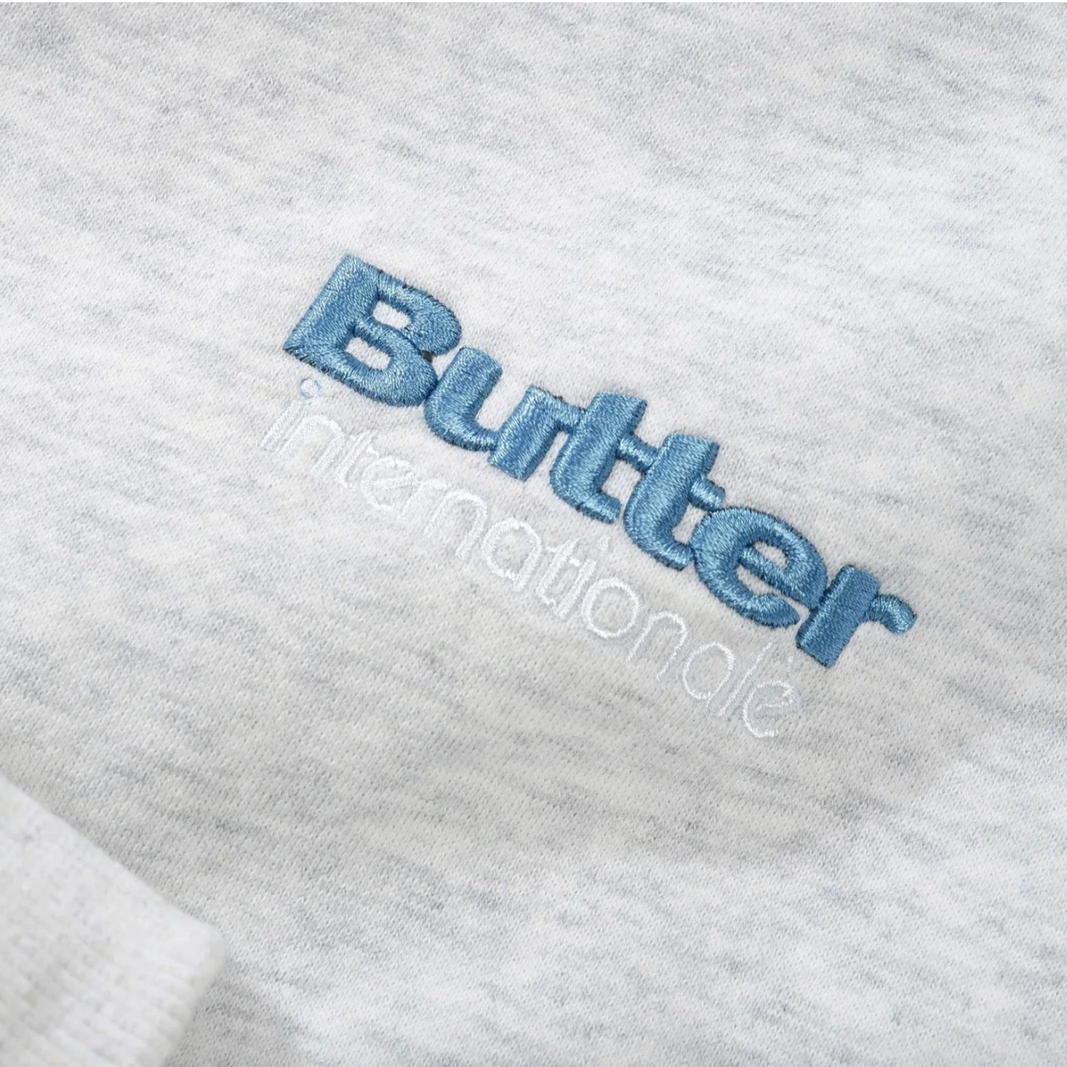 Buttergoods Internationale Embroidered Crewneck 'Ash' Comfortable Sleep Late Breeze