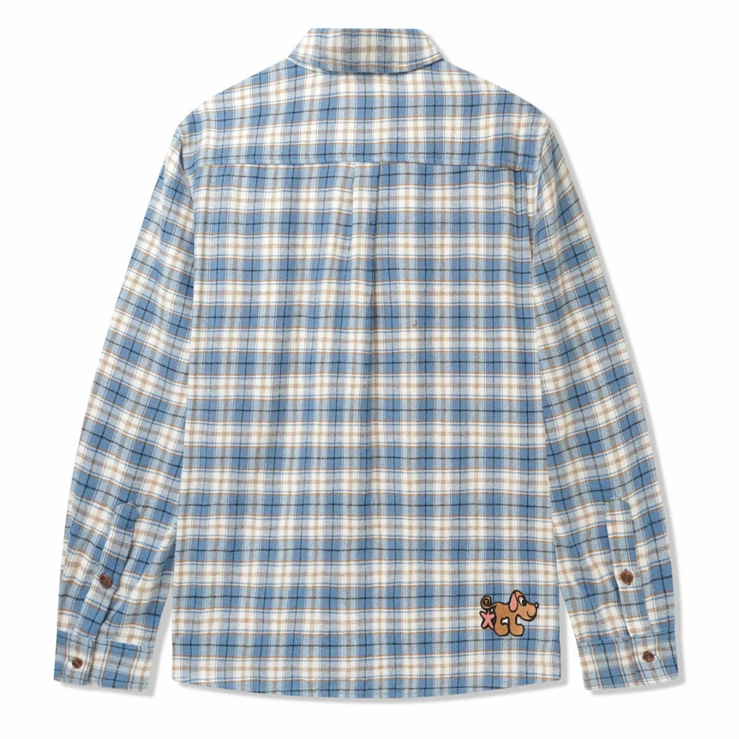 Buttergoods Pooch Flannel Shirt 'Sky Blue' Model Glow