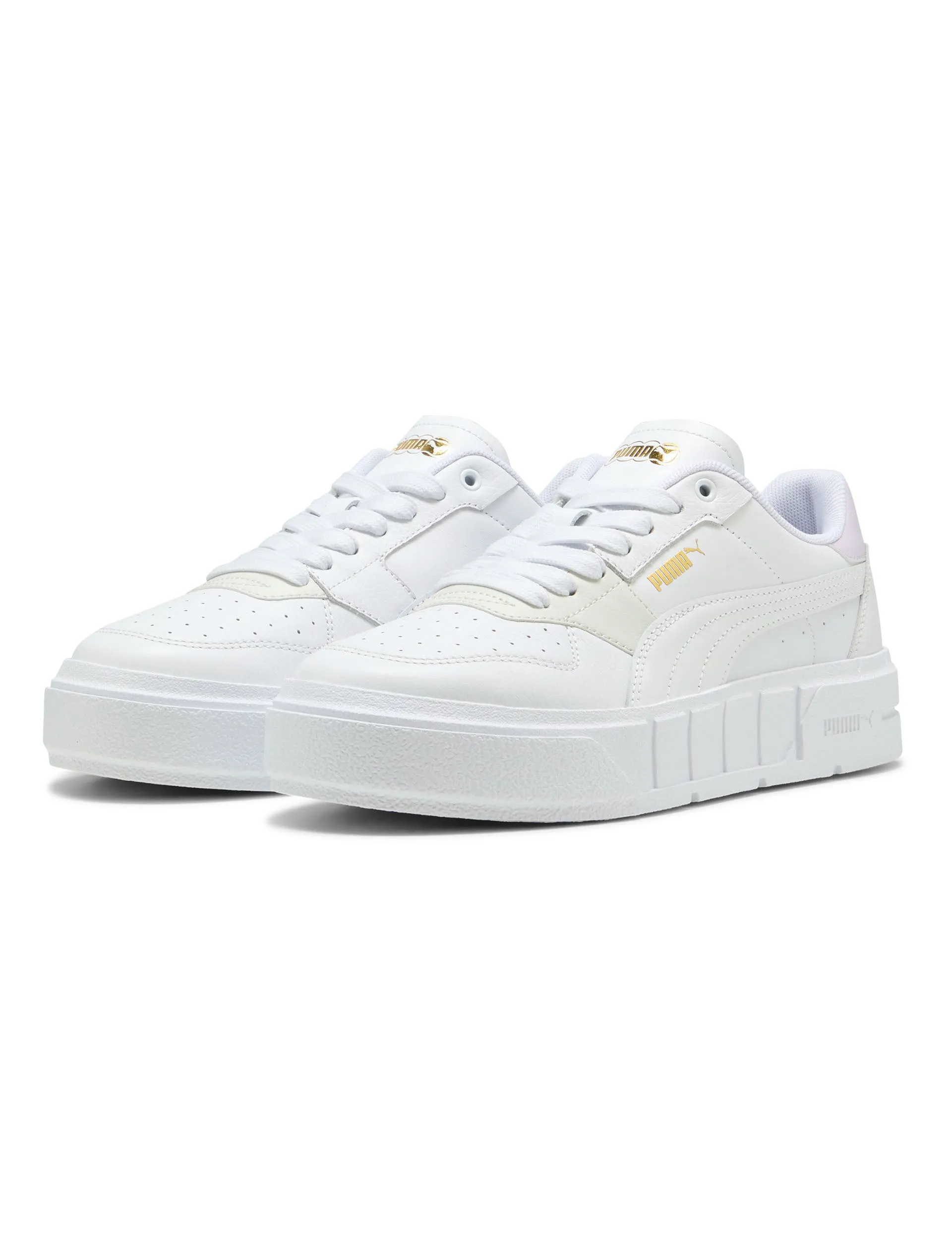 men's running footwear Cali Court Leather Sneakers - White/Lilac Frost