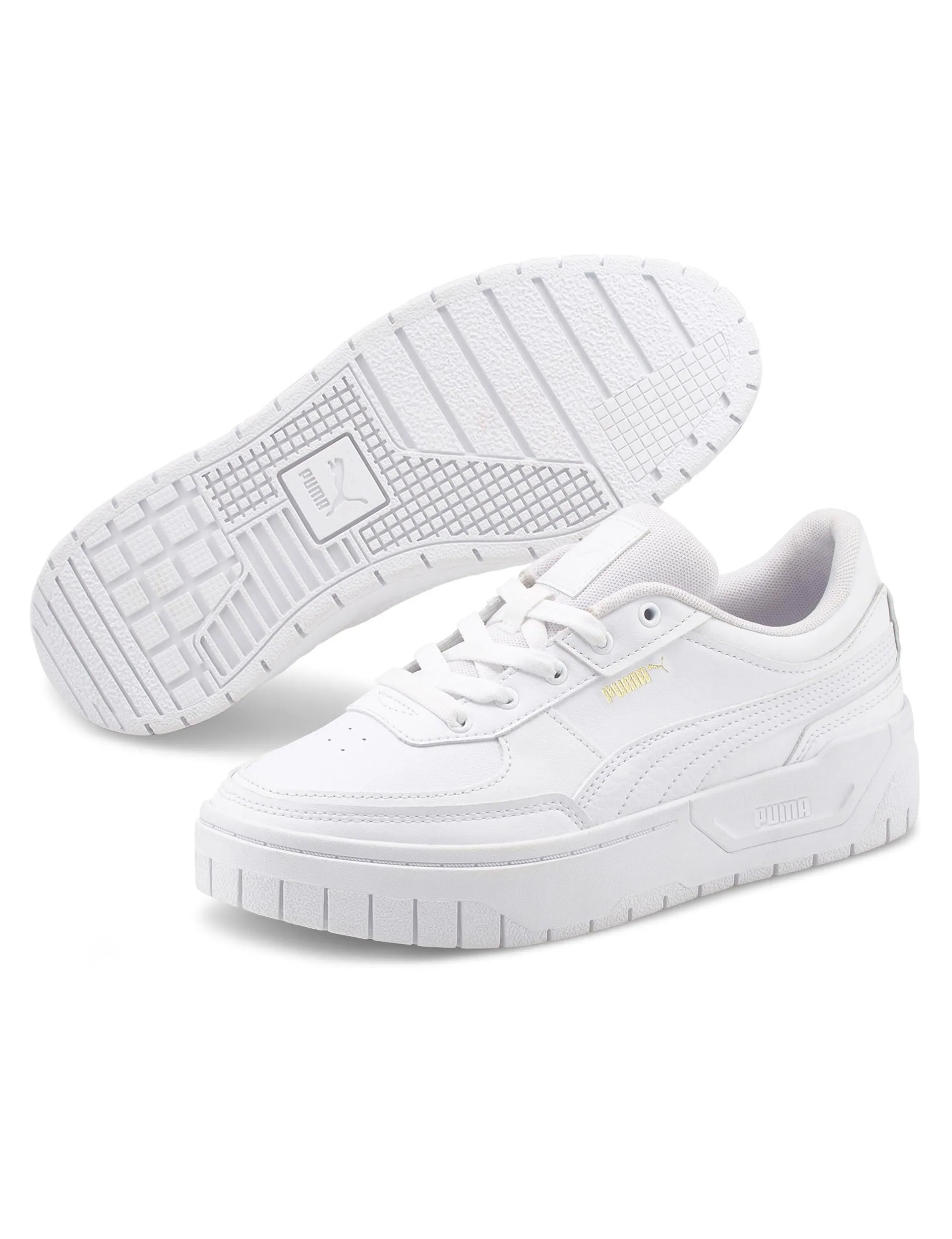 running in a basketball court area shoes Cali Dream Leather Sneakers - White