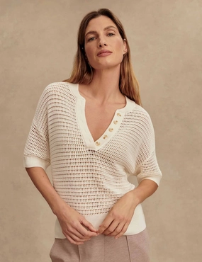 Callie Knit Top - Egret timeless