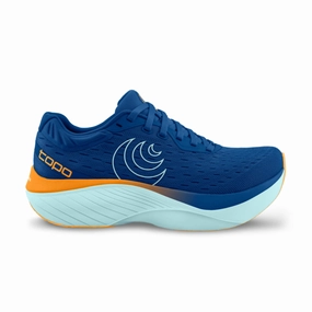 Topo Athletic Men's Atmos - Blue/Orange Ankle Collar Padding