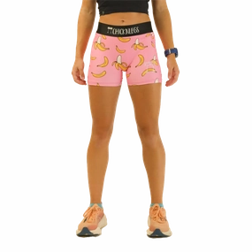 ChicknLegs 3" Compression Shorts Pink Bananas warm glow
