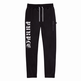 Couple Look HighVisibility Trim Purple Brand P412 Gothic Wordmark French Terry Sweatpant 'Black'
