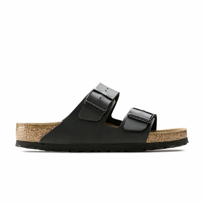 Birkenstock Arizona Soft Footbed - Black Birko-Flor Sharp Edge Shine Fit