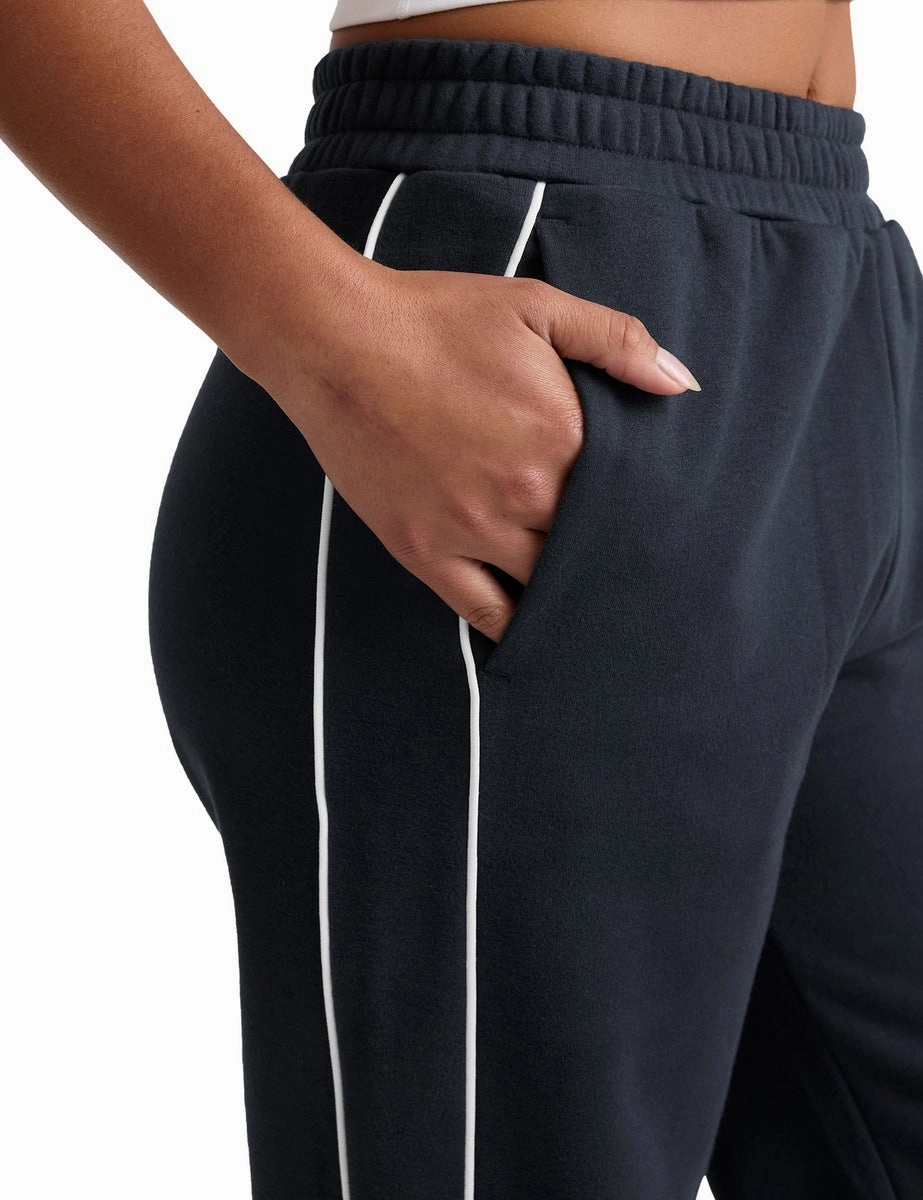 MoistureWicking Fabric LuxeFleece Piper Wide Leg Pant - Nocturnal Navy