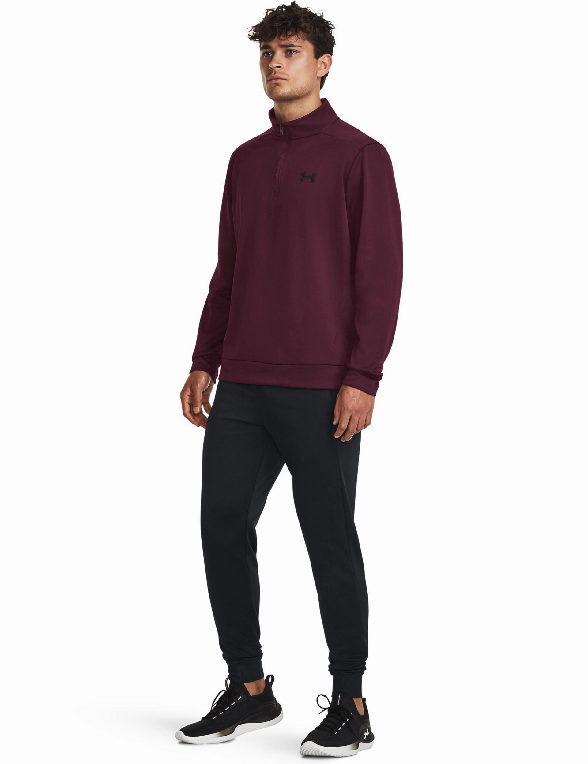 Transitional Clothing Armour Fleece 1/4 Zip - Dark Maroon/Black