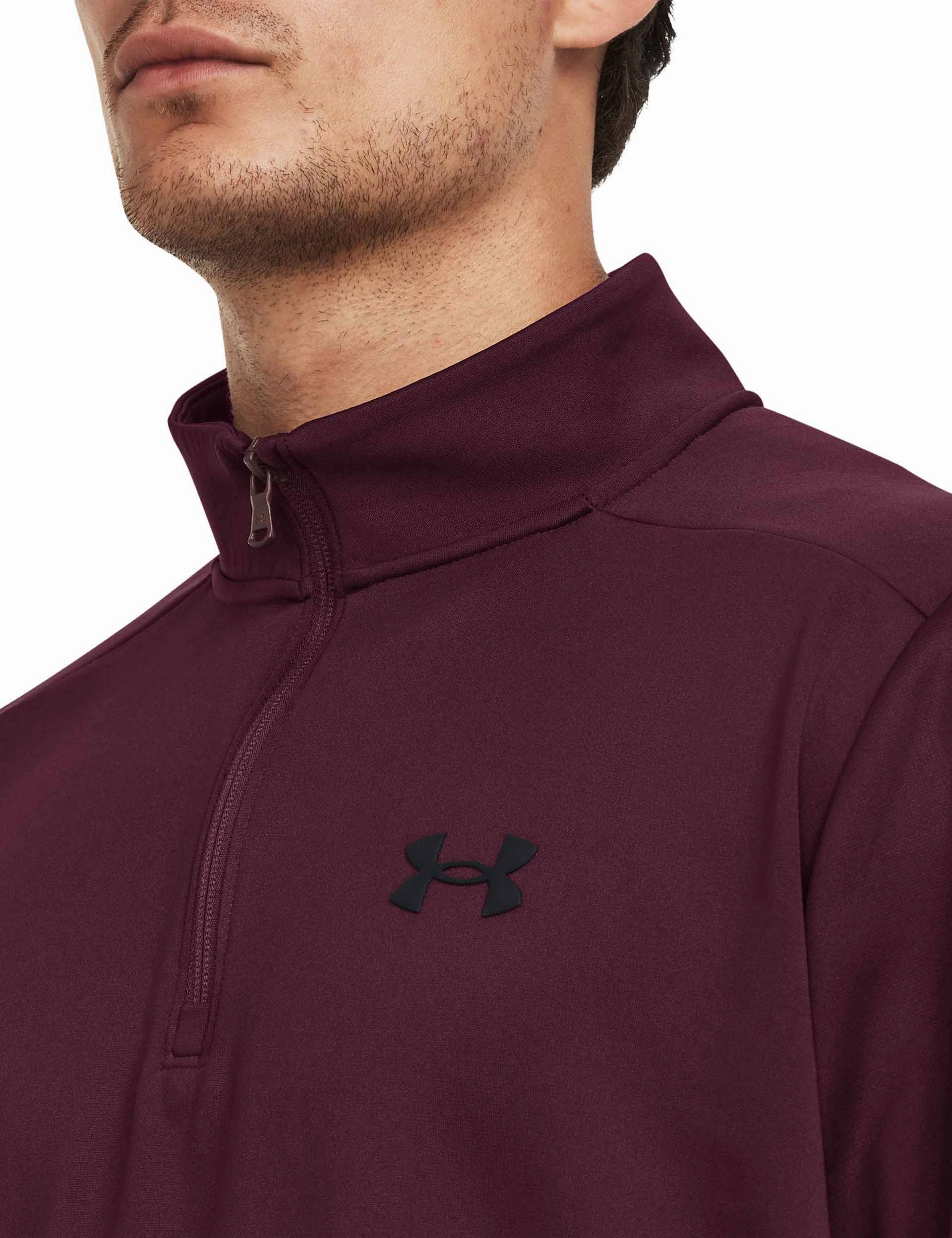 Armour Fleece 1/4 Zip - Dark Maroon/Black Warm Knit