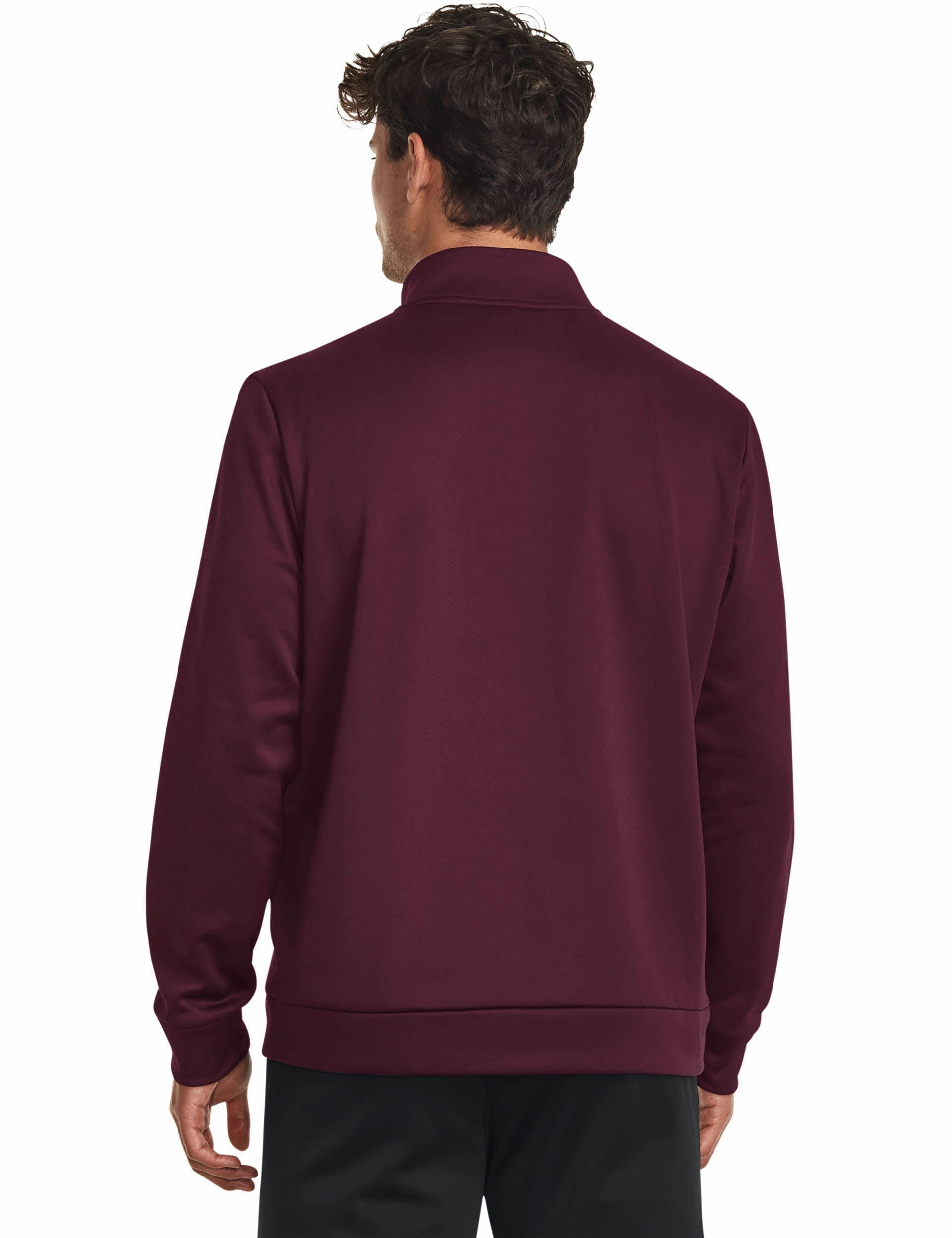 Armour Fleece 1/4 Zip - Dark Maroon/Black Athleisure Cool SoftenedEdges