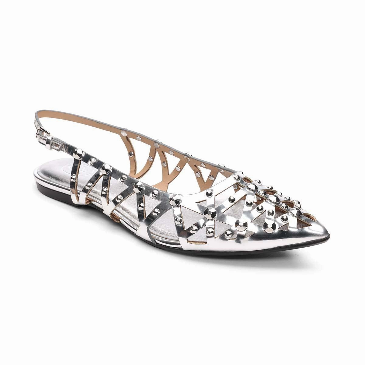 Bazaar Studded Slingback Ballet Flat Adaptive Heel Cup