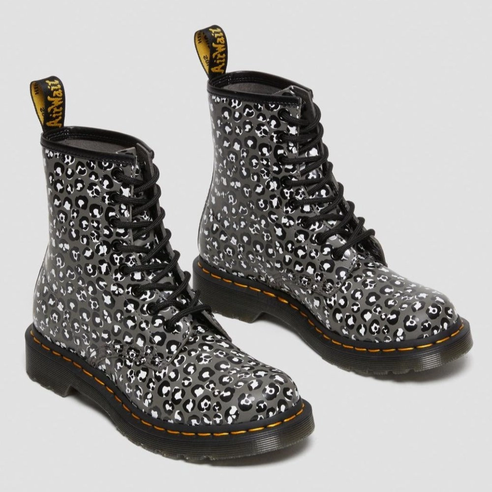 Dr. Martens Women's 1460 Leopard - Gunmetal Basic Core