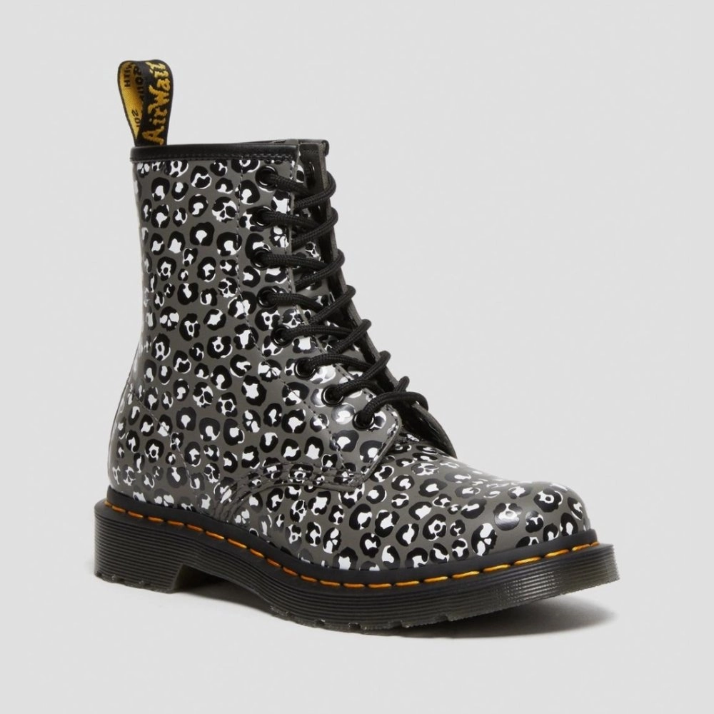 HypoallergenicFabric Dr. Martens Women's 1460 Leopard - Gunmetal