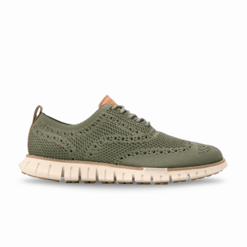 Energy Flow Active Style Cole Haan Men's ZEROGRAND Remastered Stitchlite Wingtip - Dusty Olive/Natural