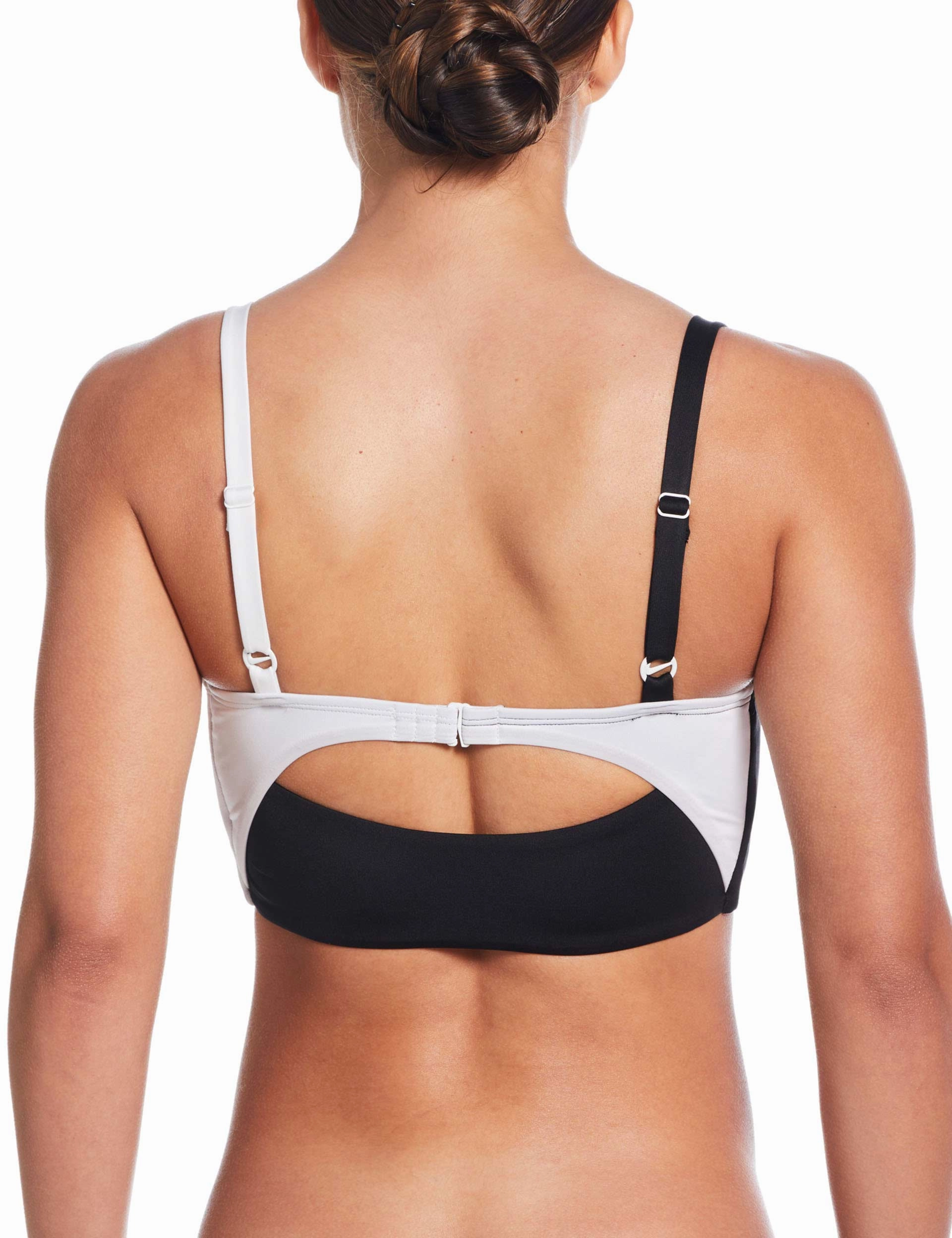 Reinforced Edges Denim Cool Colour Block V-Neck Midkini - Black