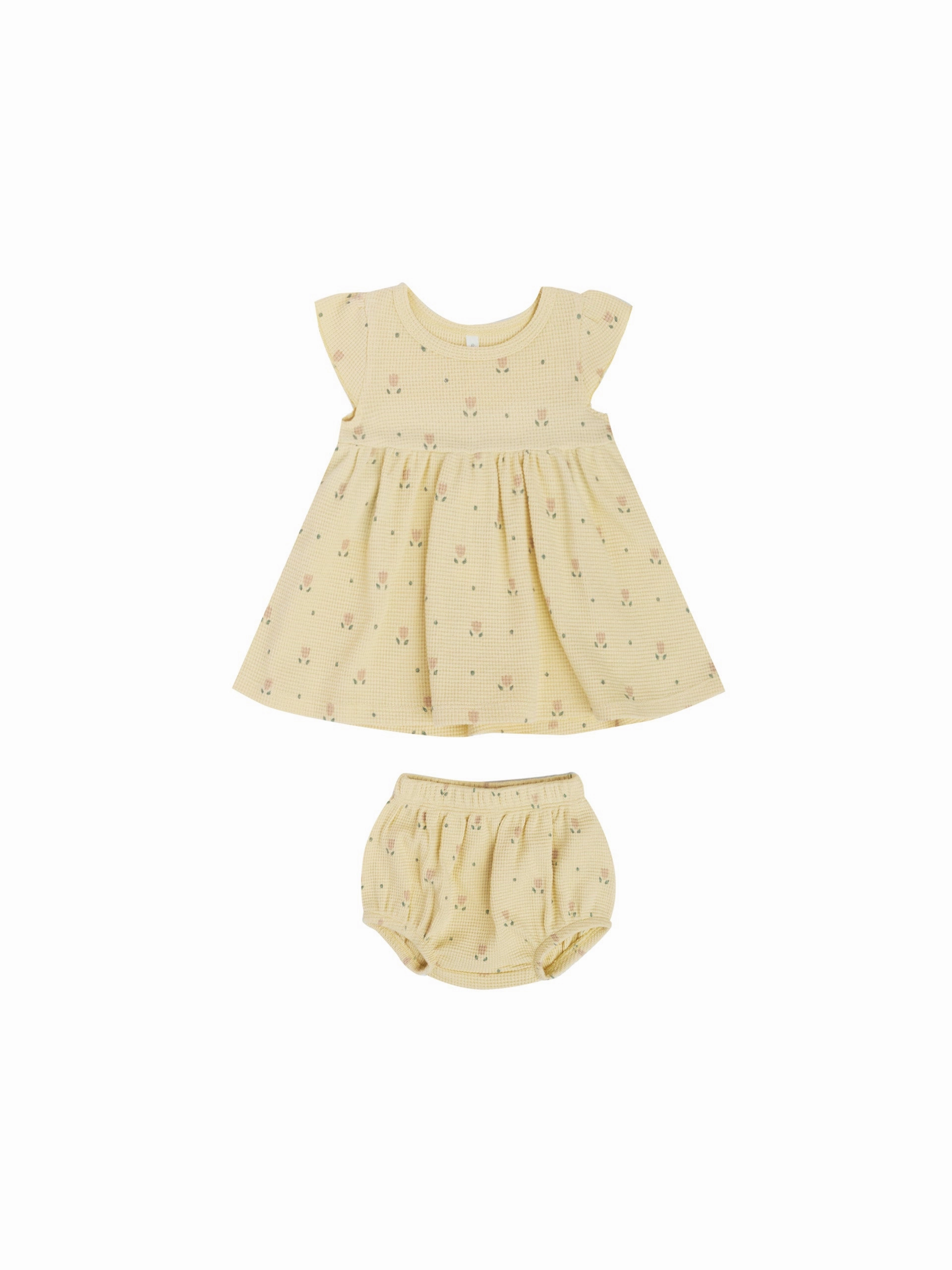 Quincy Mae Waffle Flutter Sleeve Dress - Dutch Floral Clown costumes for kids