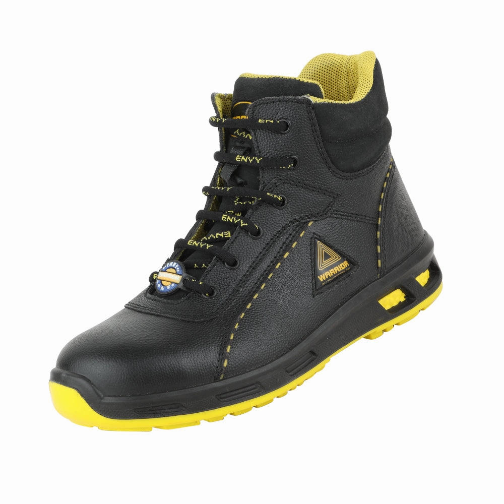 Warrior Genuine Leather Ankle Boot Black Steel Toe Safety Boots for Men EARTH-BOOT By Liberty advanced runners' shoes exercise routine