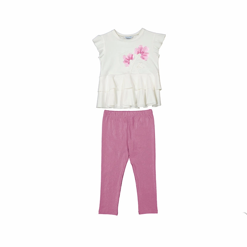 Modern Ombre colored kids' wear Mayoral Ankle Legging Set - Orchid