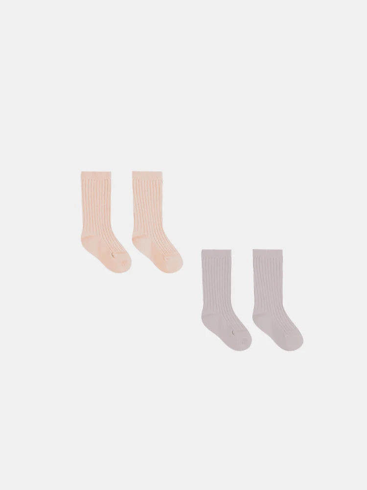 Quincy Mae Socks Set - Melon/Lavender Iridescent kids' apparel