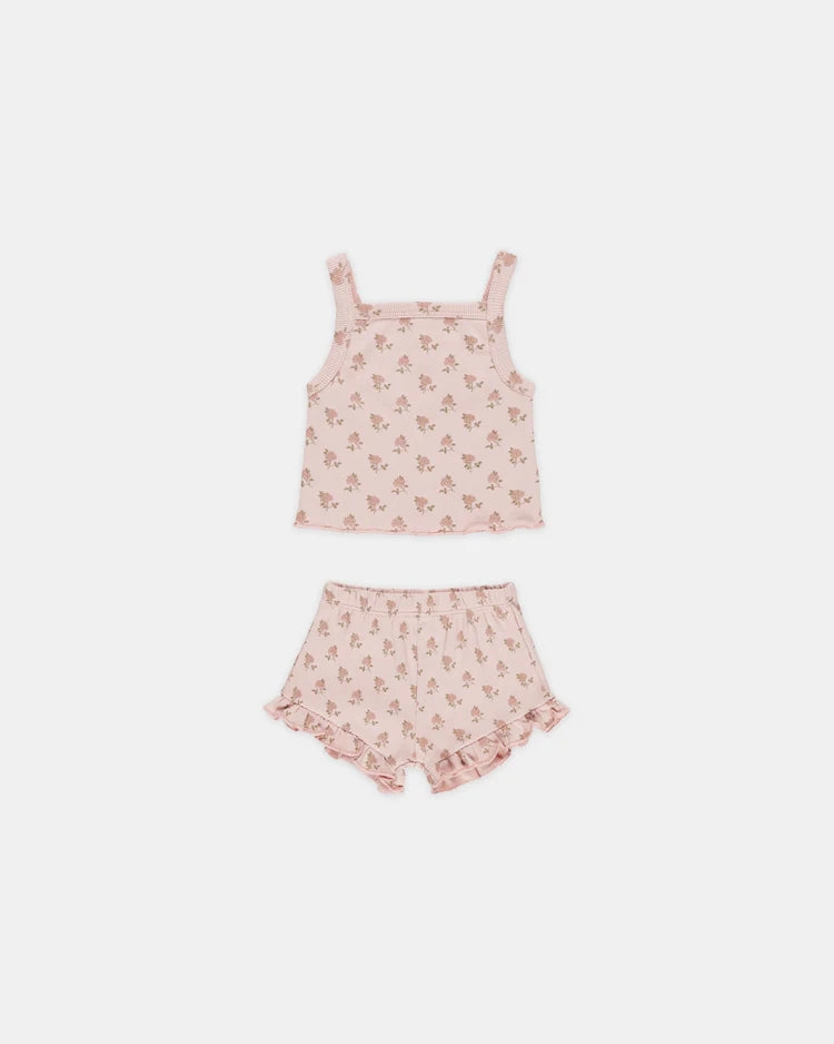 Quincy Mae Evie Tank & Shortie Set - Roses floral