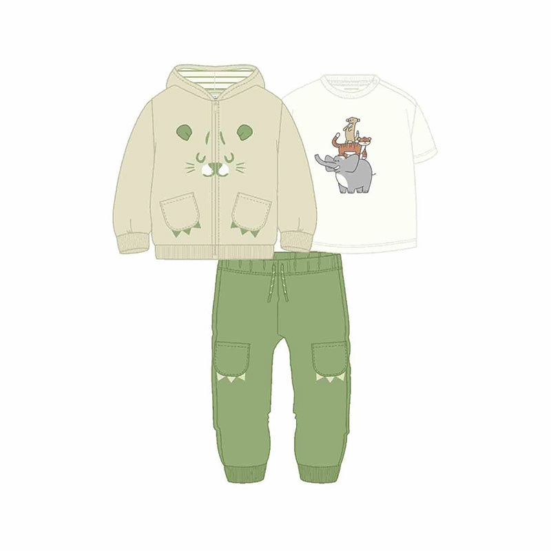 Mayoral 3 piece Tracksuit - Bone/Sage youth clothing
