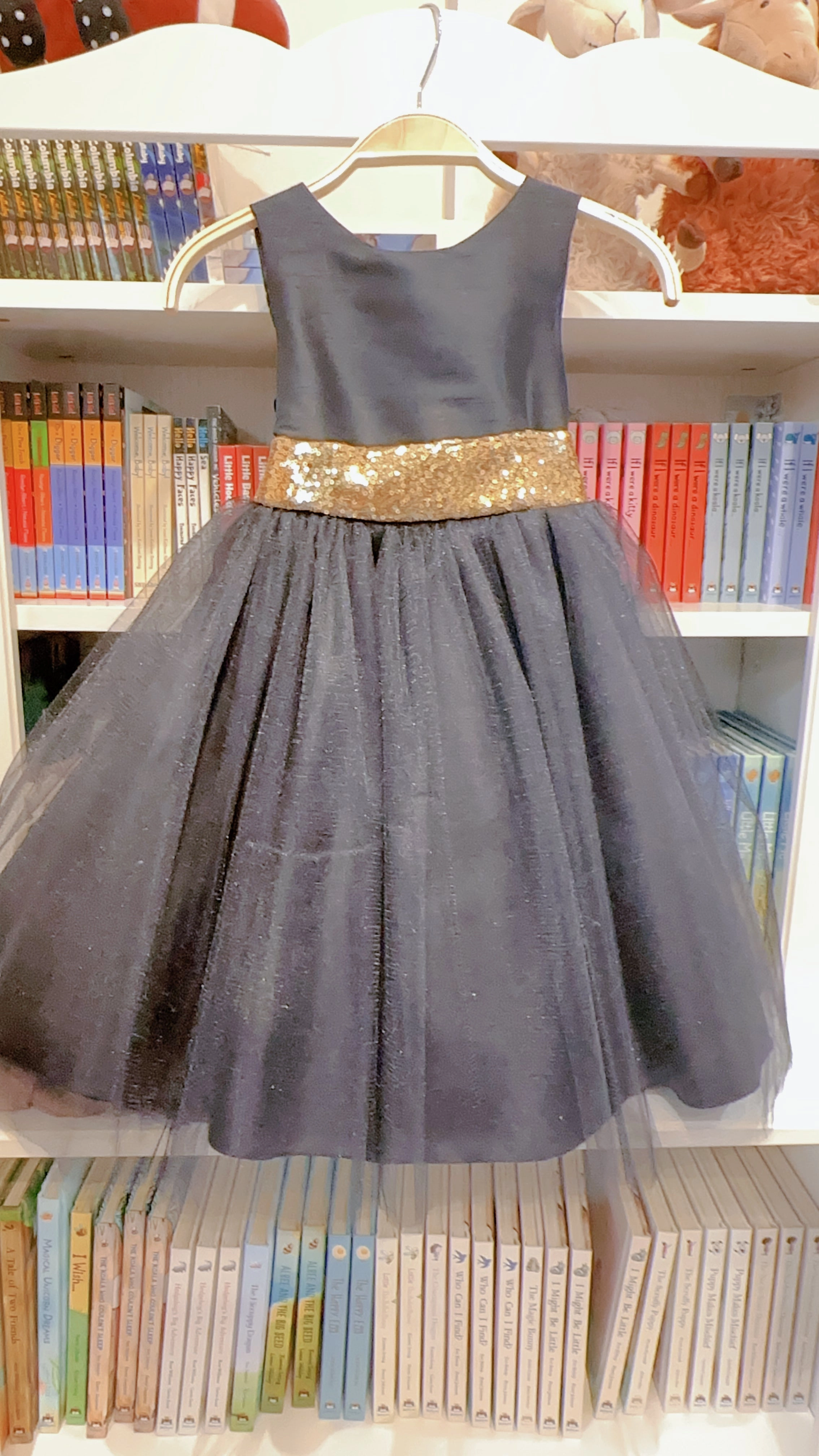 Sophisticated Fit Seasonal Layering Jolene 498 Black and Gold Dress - 4Y