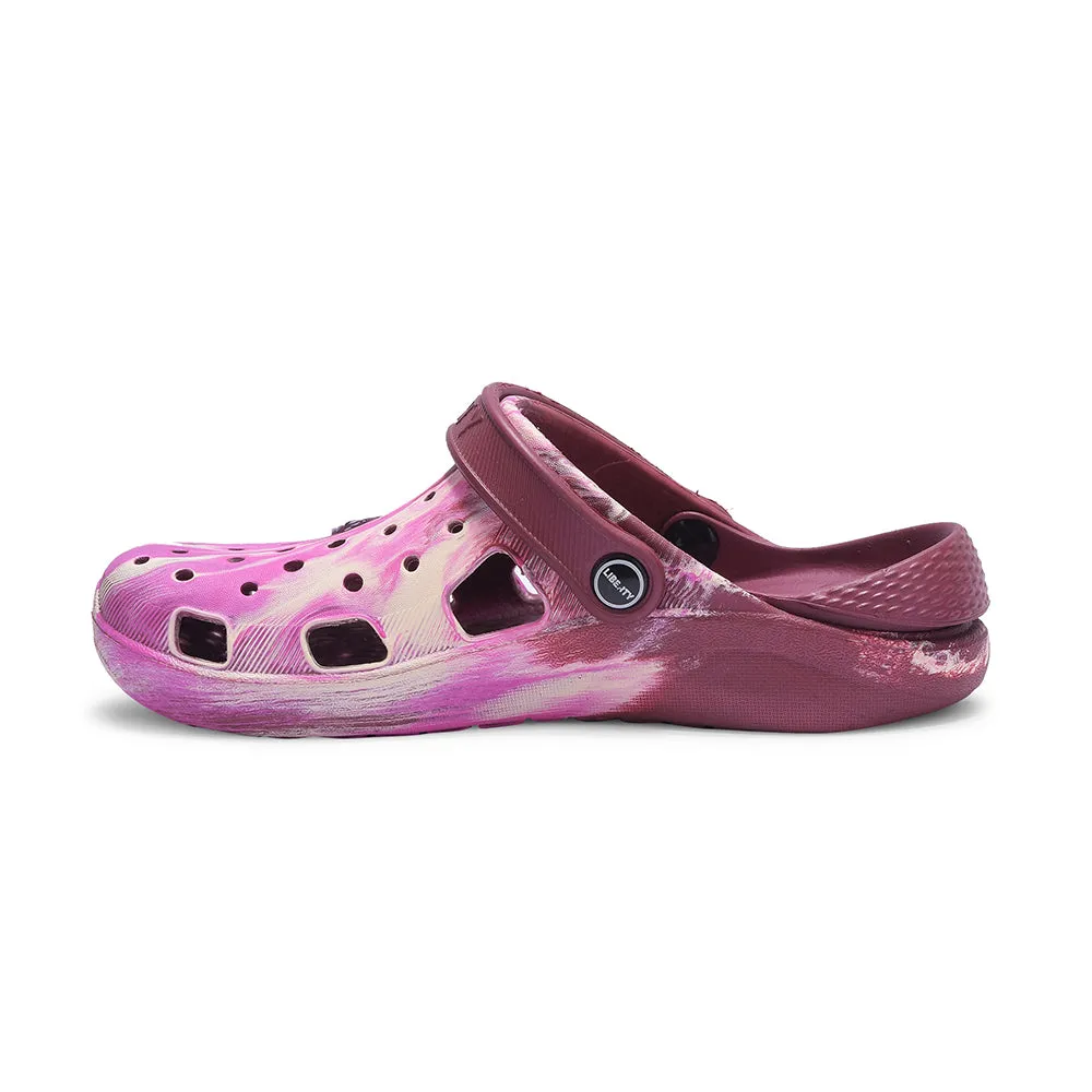 A-HA By Liberty LPMXT-962E Women Pink Clogs Adjustable Lace Closure running in a track meet shoes