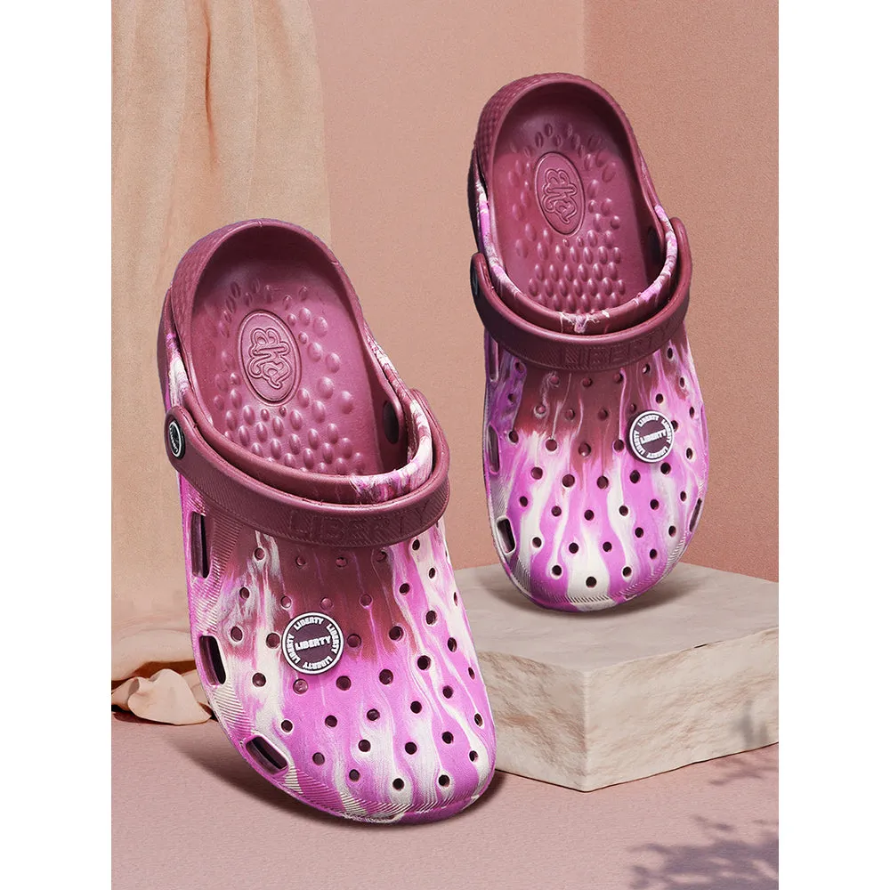 A-HA By Liberty LPMXT-962E Women Pink Clogs Stacked Traction Lugs Hybrid Cushioning