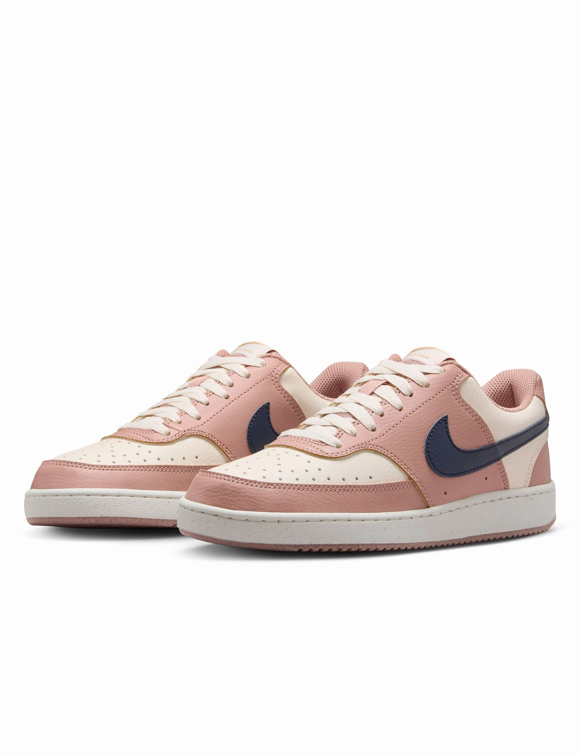 Court Vision Low Next Nature Shoes - Particle Pink/Midnight Navy/Pale Ivory Hyperboloid Midsole Design running in a bluff area shoes