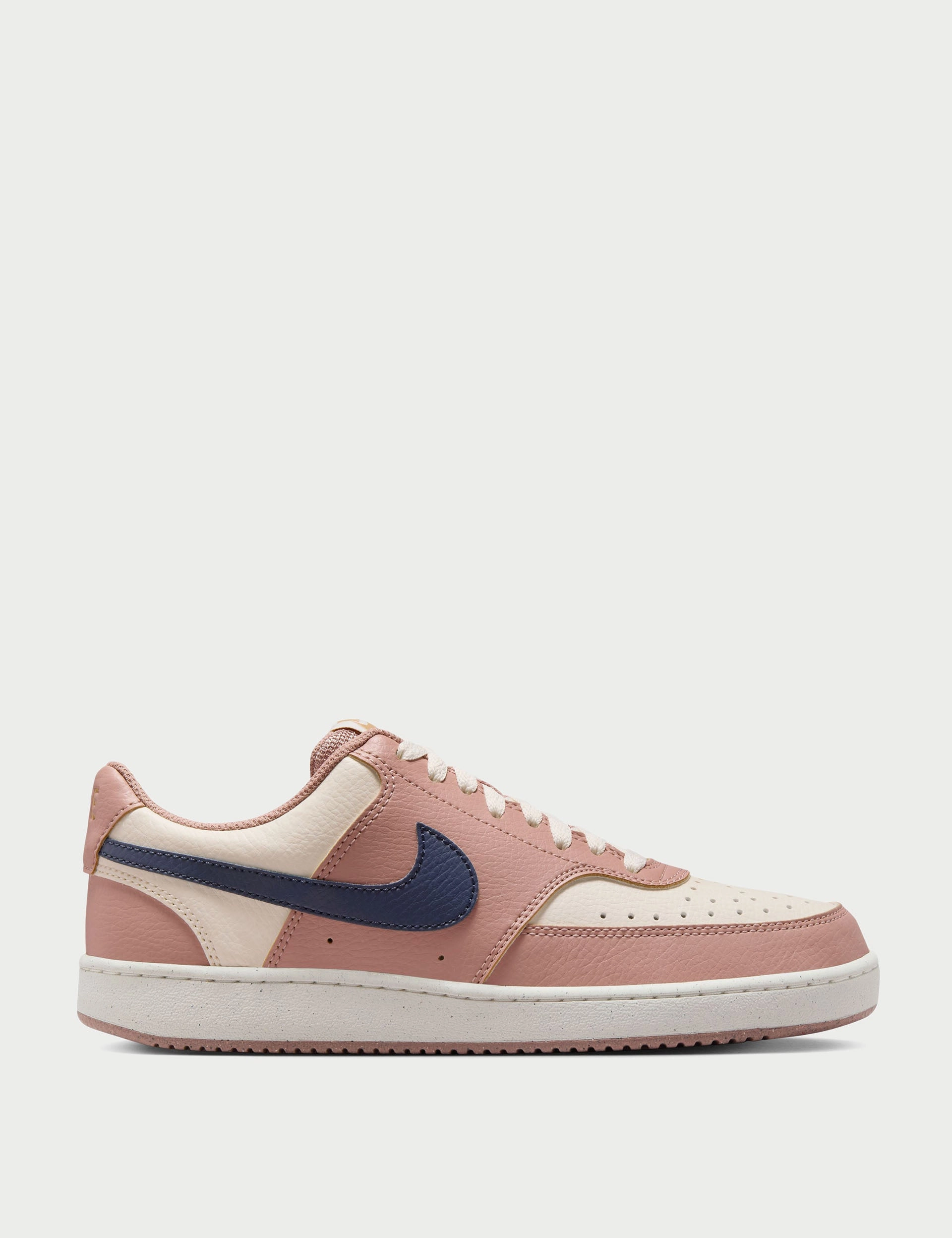 Court Vision Low Next Nature Shoes - Particle Pink/Midnight Navy/Pale Ivory Contoured Arch Bridge
