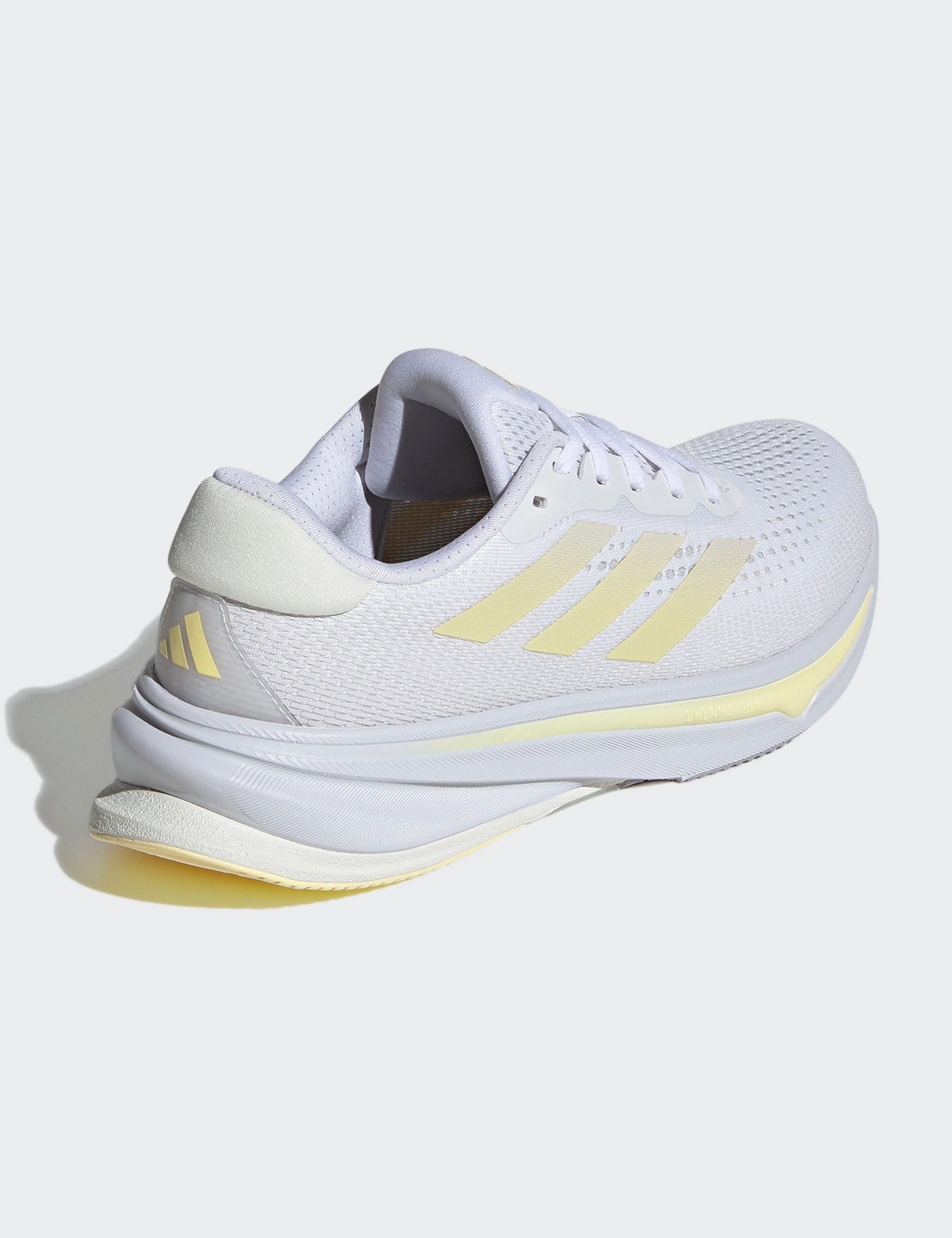Supernova Rise Running Shoes - Cloud White/Zero Metallic/Almost Yellow Tear Resistant Mesh Bonded Seamless Construction