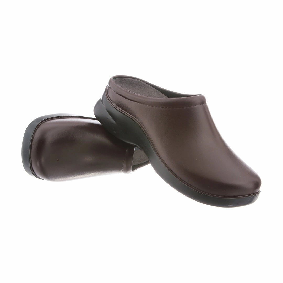 Klogs Men's Edge Work Clog - Chestnut Sharp Line