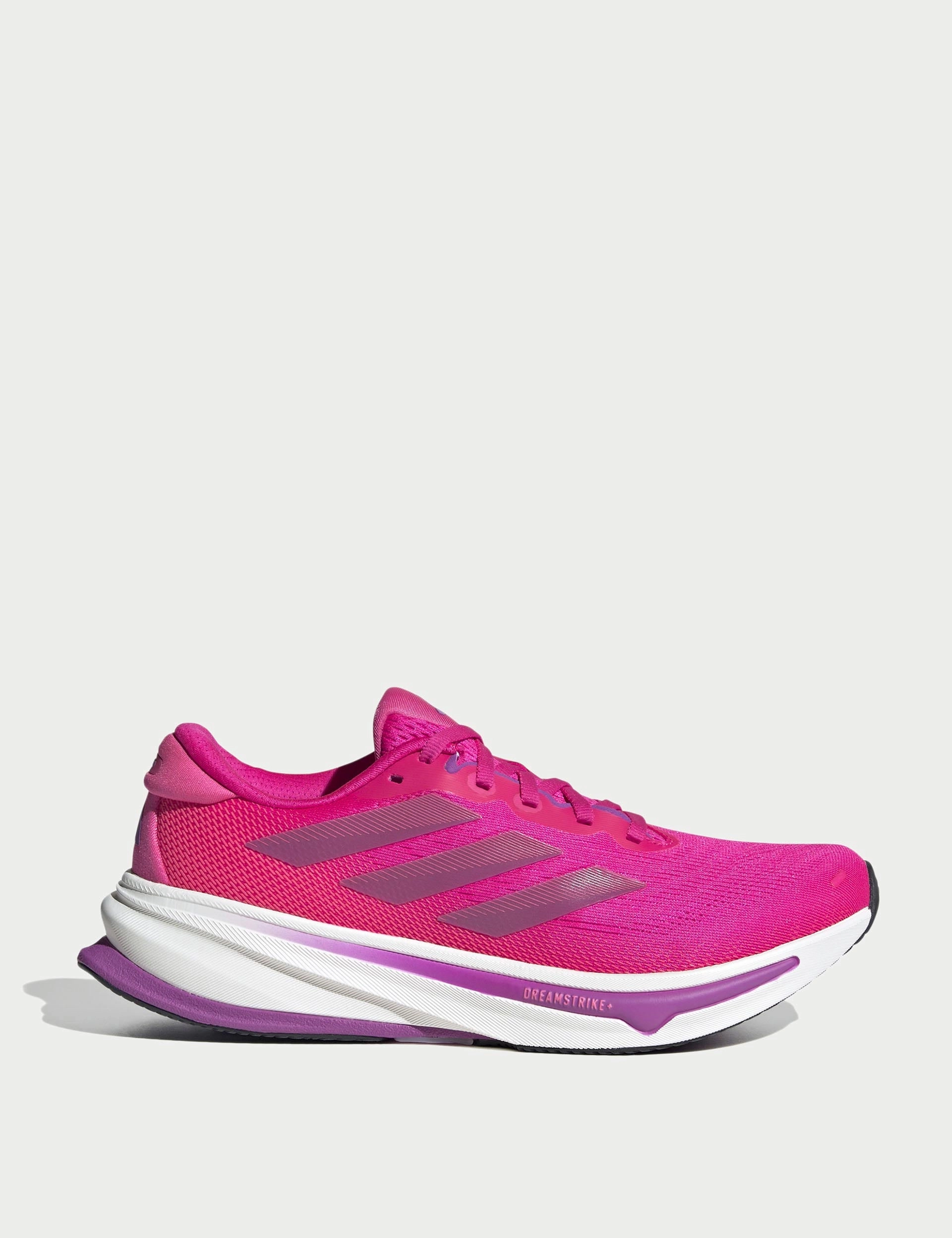 Supernova Rise 2 Running Shoes - Shock Pink/Purple Burst/Lucid Pink Odor Control Insole Motivation - boosting