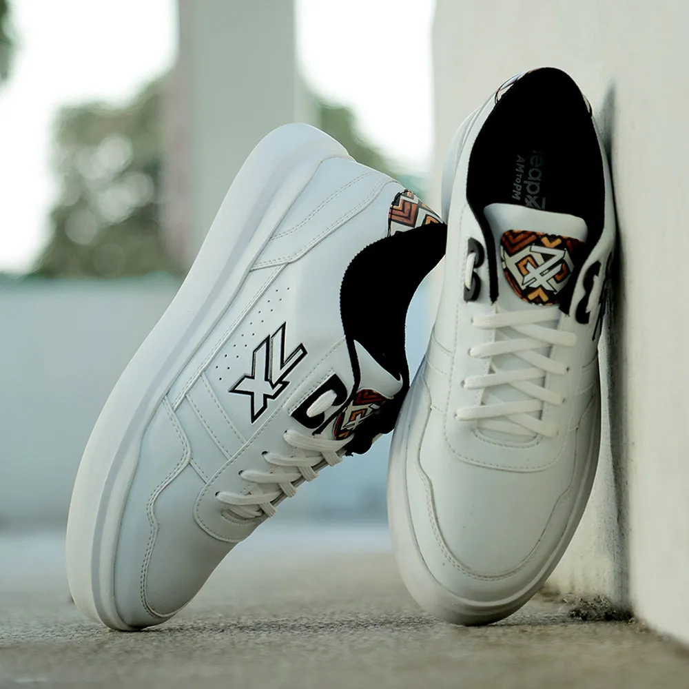 maximalist Stretch Gusset Leap7x White Casual Sneakers For Men NICOLAS-1E By Liberty