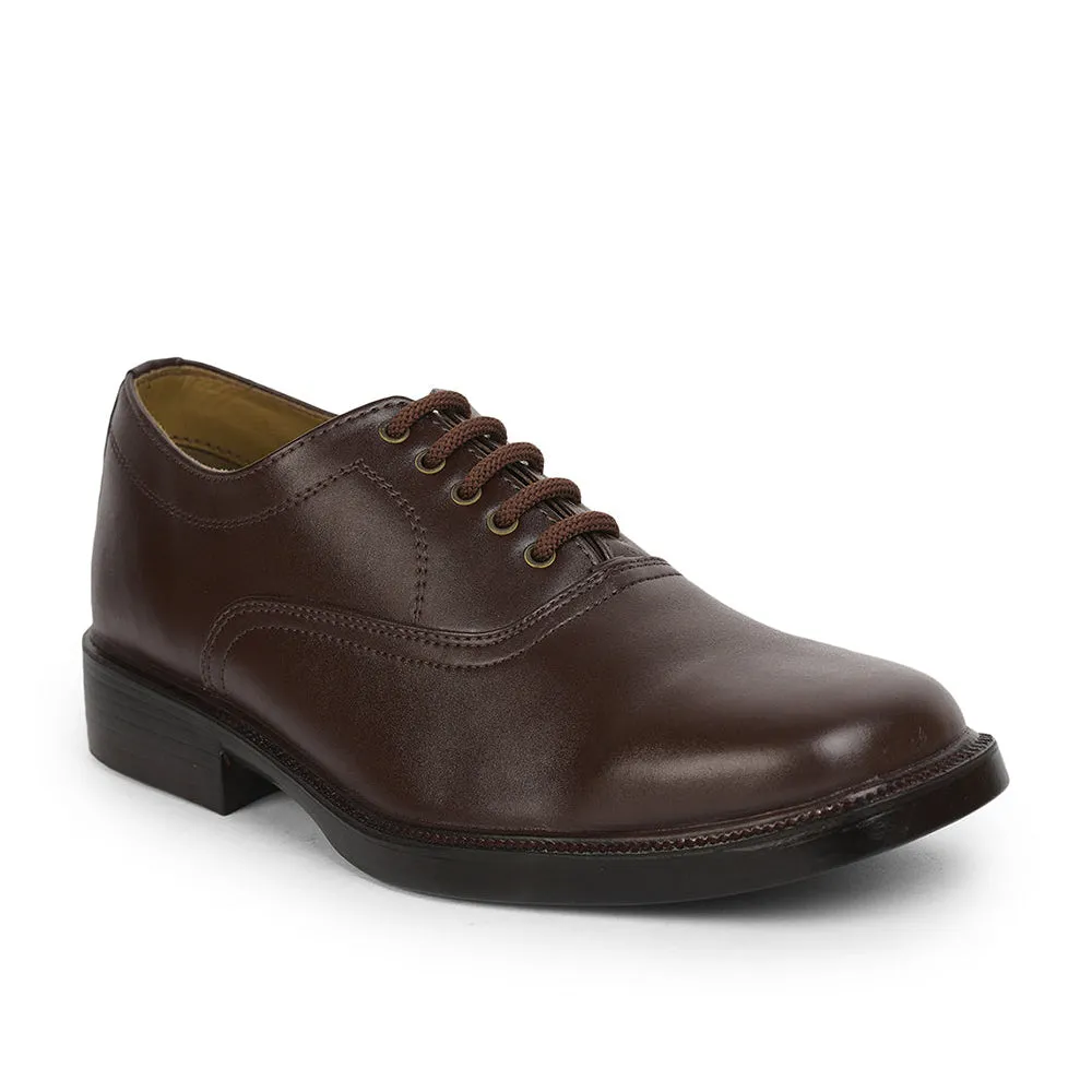 Fortune (Brown) Formal Lace Up Shoes For Men 7139-02 By Liberty Asymmetrical Lacing Compression Molded Helix