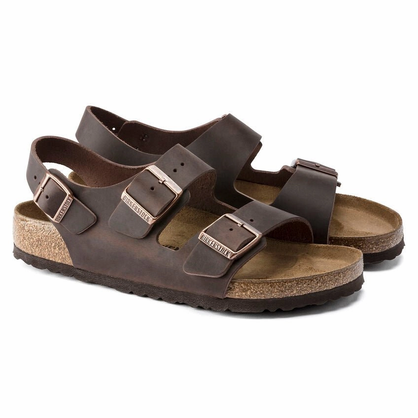 Stone Glow Birkenstock Milano - Habana Oiled Leather