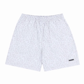 Pleasures Leopard Active Shorts 'White' Relaxing Design Stone Glow