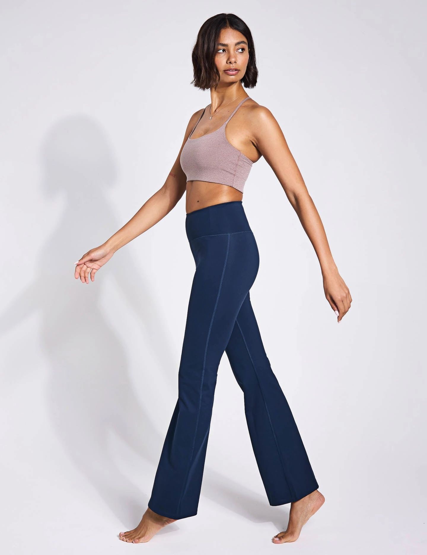 Indoor Exercise Compression Support Compressive Flare Legging - Midnight