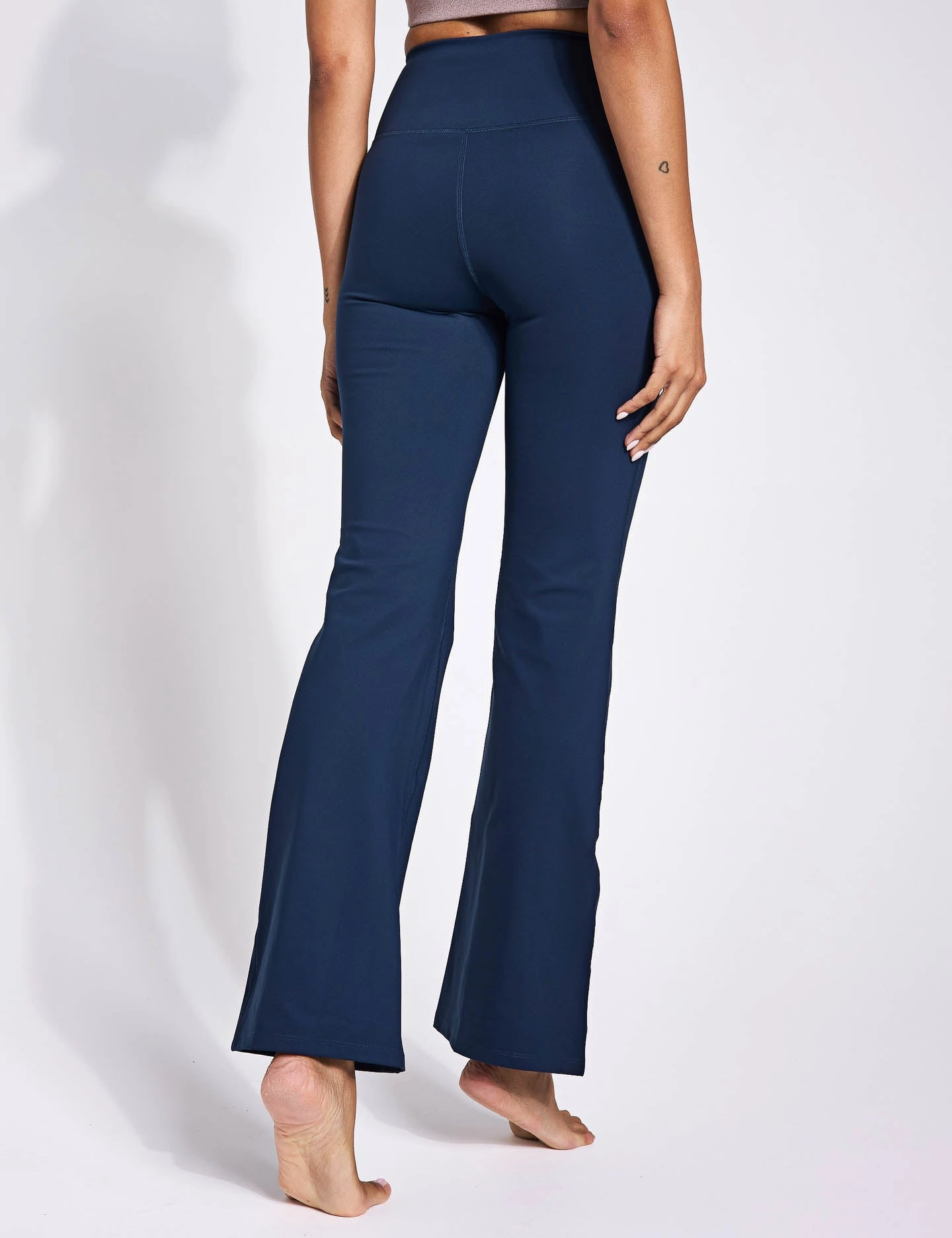 Stretch Fit Budget Friendly Body Contouring Compressive Flare Legging - Midnight