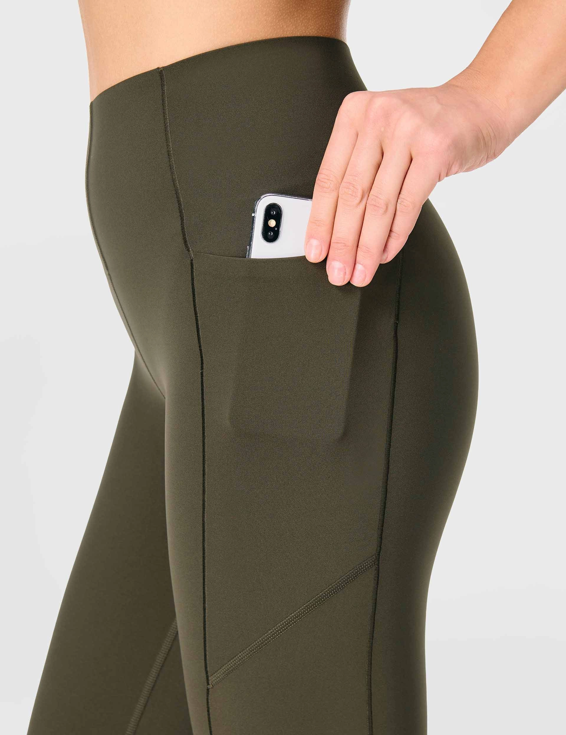 Relaxed Blouse FlexibleCollarDesign Power UltraSculpt High Waisted Gym Leggings - Nori Green