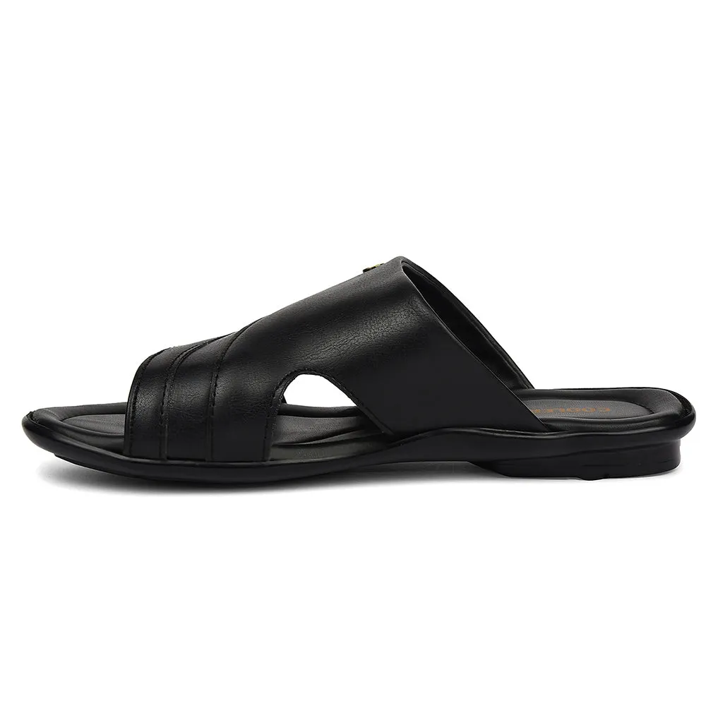 Coolers Black Casual Flat Sandal For Men SENTOS-1 By Liberty running on a track shoes nylon plate