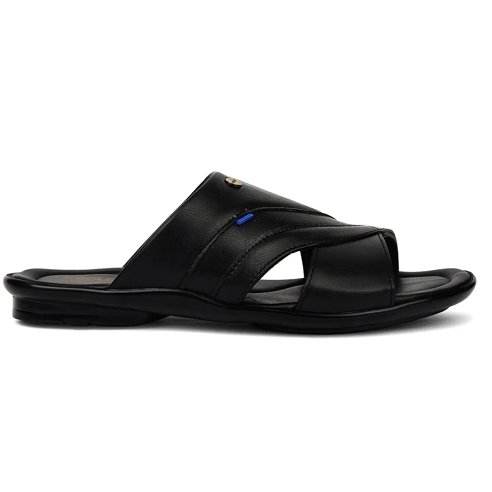 Custom Coolers Black Casual Flat Sandal For Men SENTOS-1 By Liberty